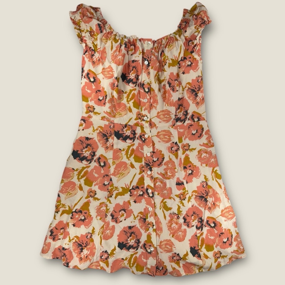 Free People Floral Mini Dress in‎ Pink and Orange